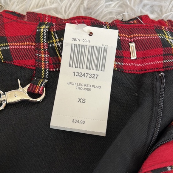 Hot Topic Black & Red Plaid Split Leg Pants - Picture 9 of 9